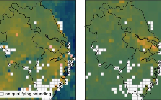 Observed methane over the Yangtze River Delta beside the field a land-cover model produces