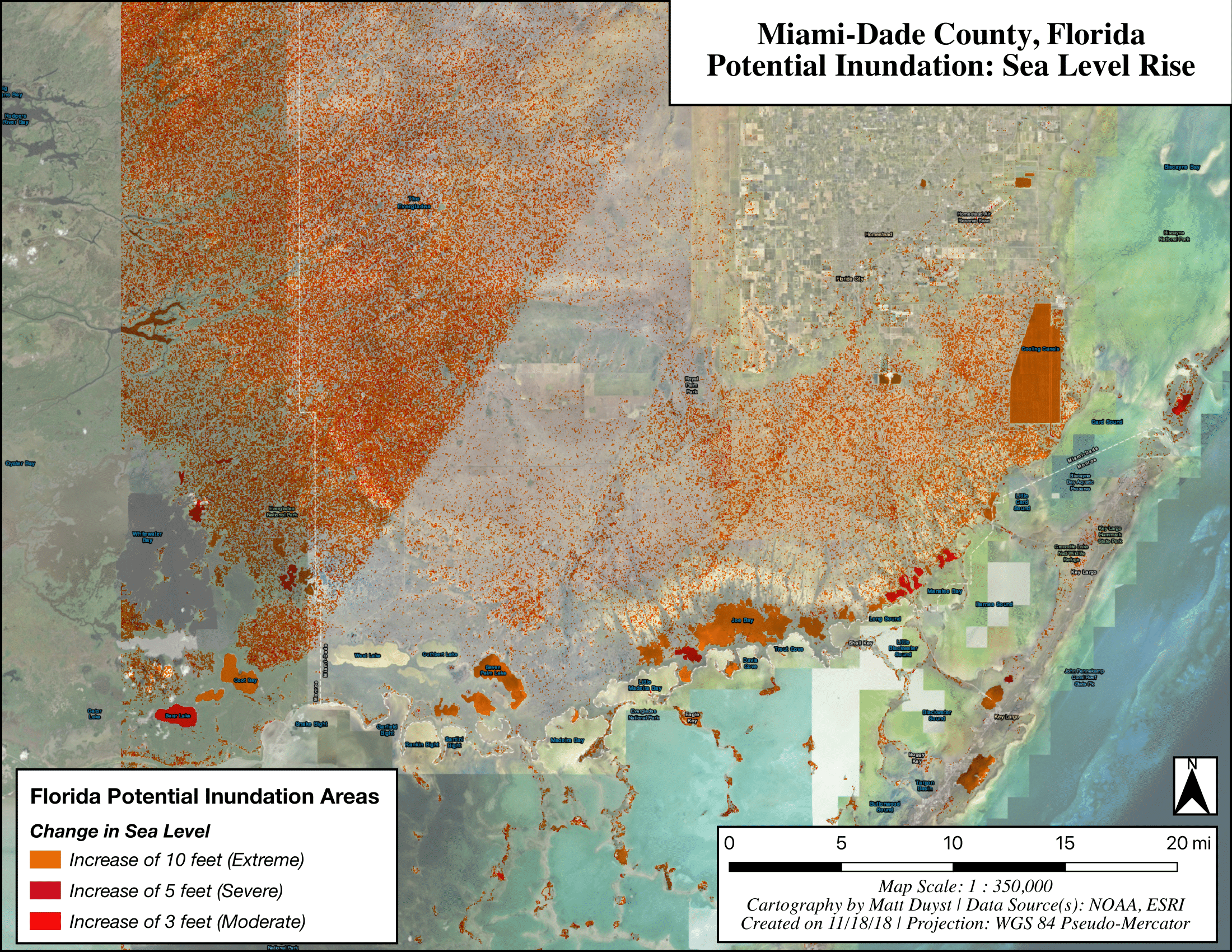 Potential Inundation: Sea Level Rise in Miami-Dade County, Florida