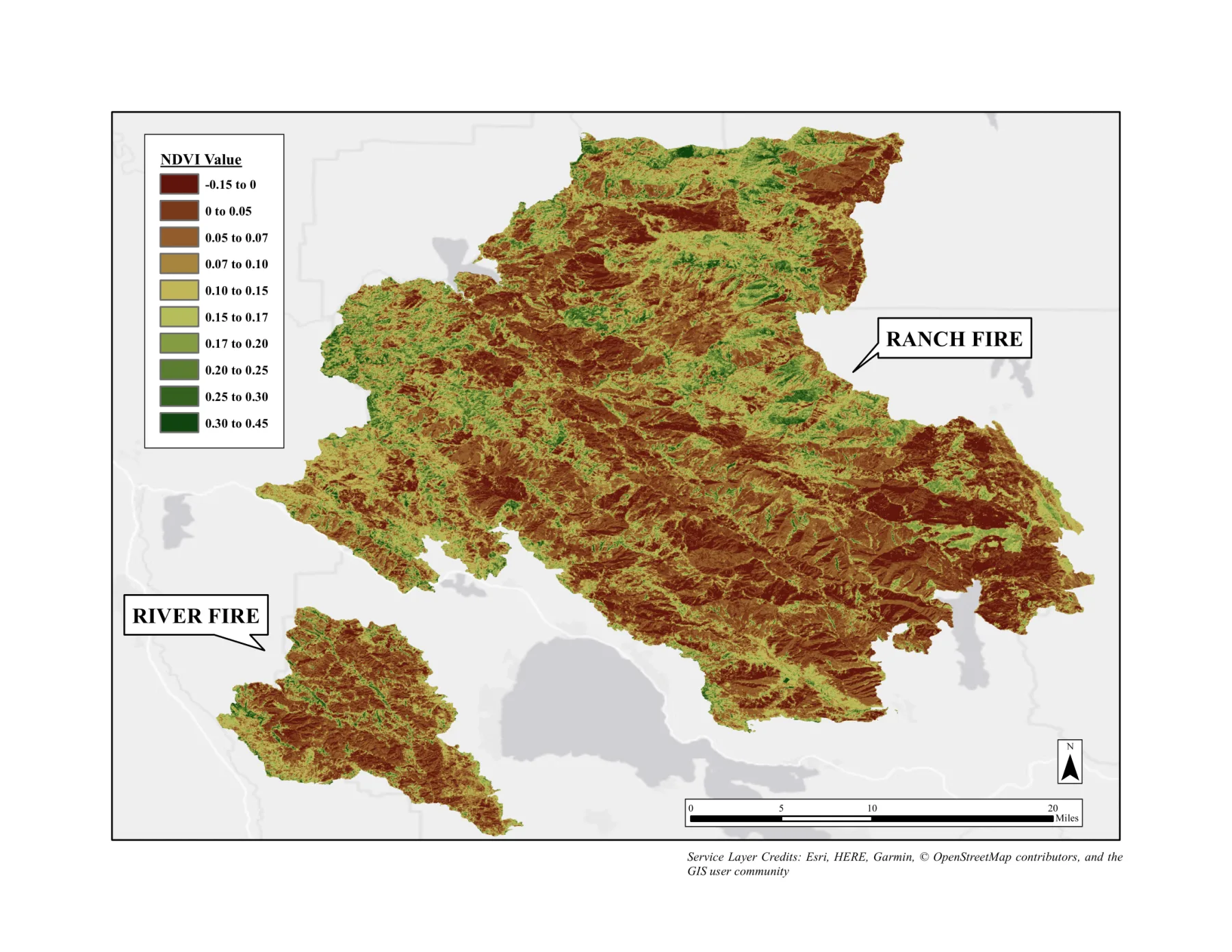 Mendocino Fire Complex: Calculating Surface Vegetation Fluctuations through Spectral Indices (NDVI & NBR), figure 8