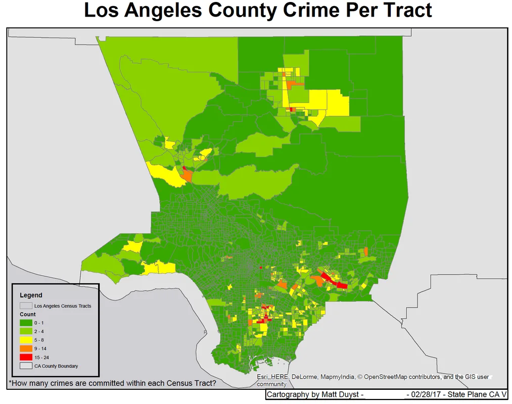 LA County Criminal Mappings: Heat Mapping & Thiessen Polygons of Reported Crimes, figure 5