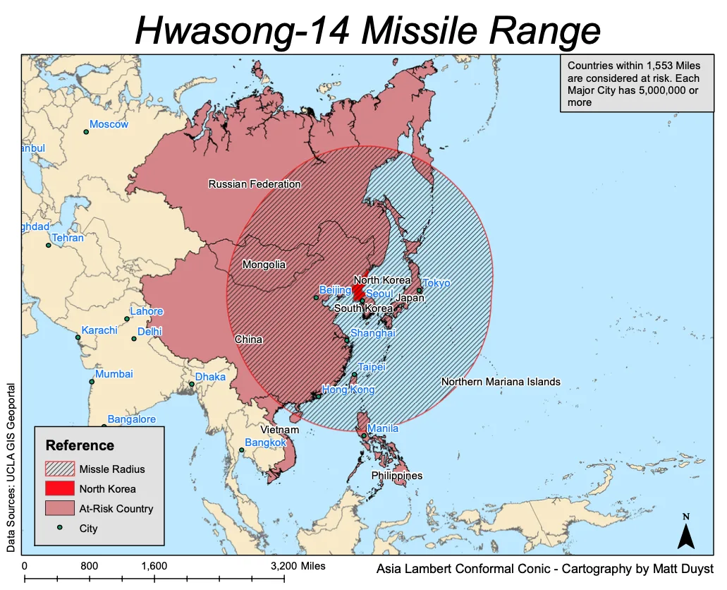 Comprehending the Range of North Korea's Strongest Missiles, figure 1