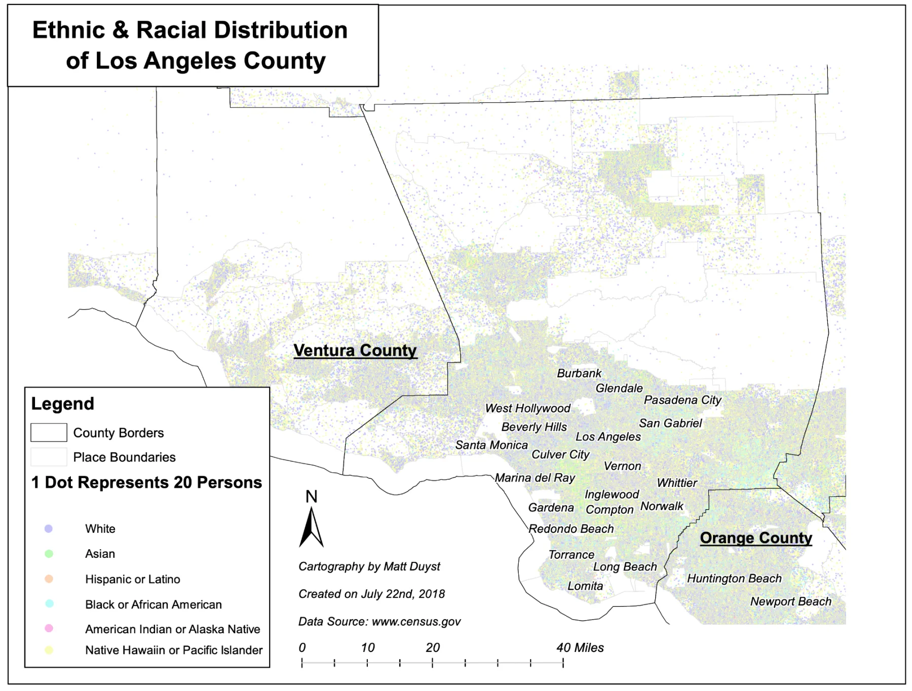 A Dot-Density Representation of LA's Ethnic & Racial Distribution, figure 1