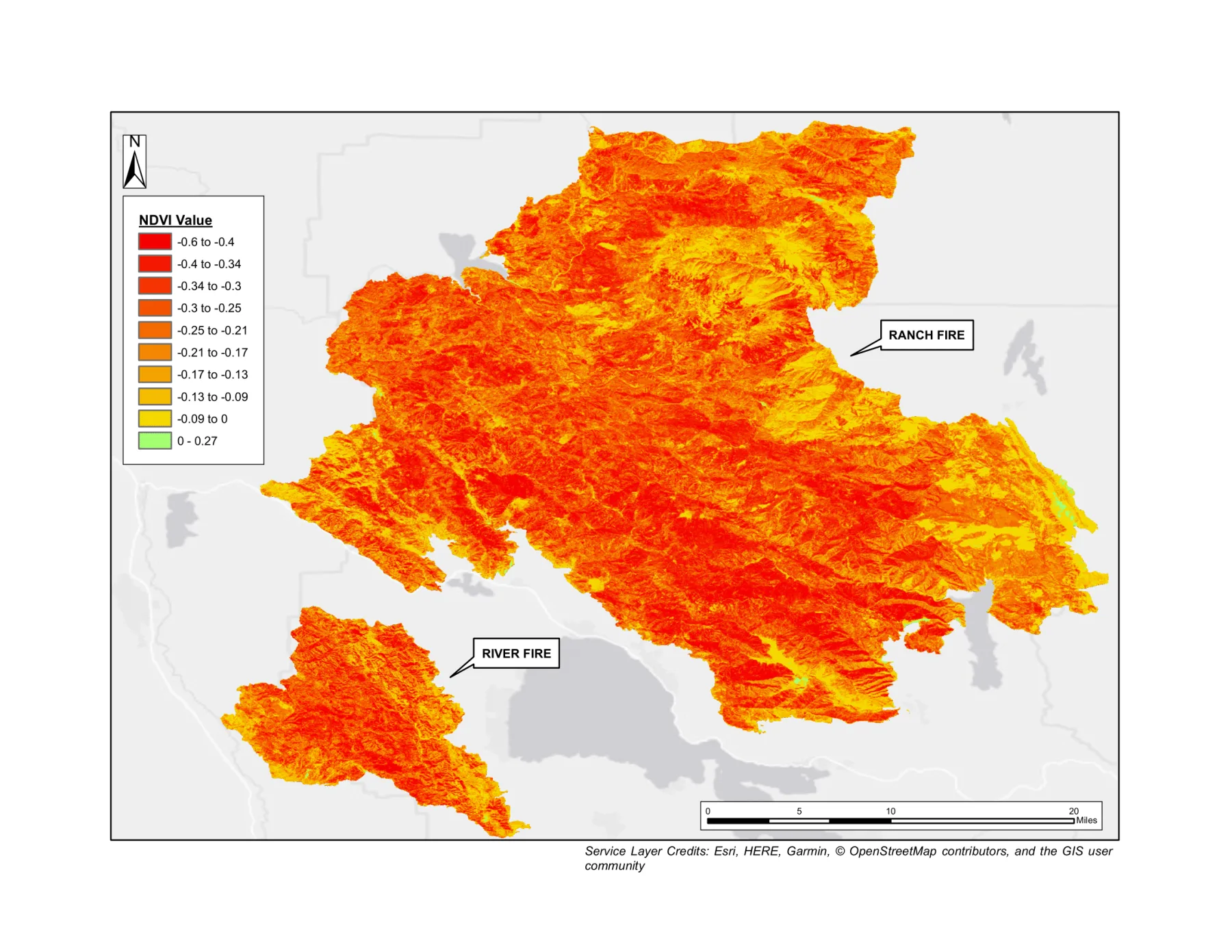 Mendocino Fire Complex: Calculating Surface Vegetation Fluctuations through Spectral Indices (NDVI & NBR), figure 11