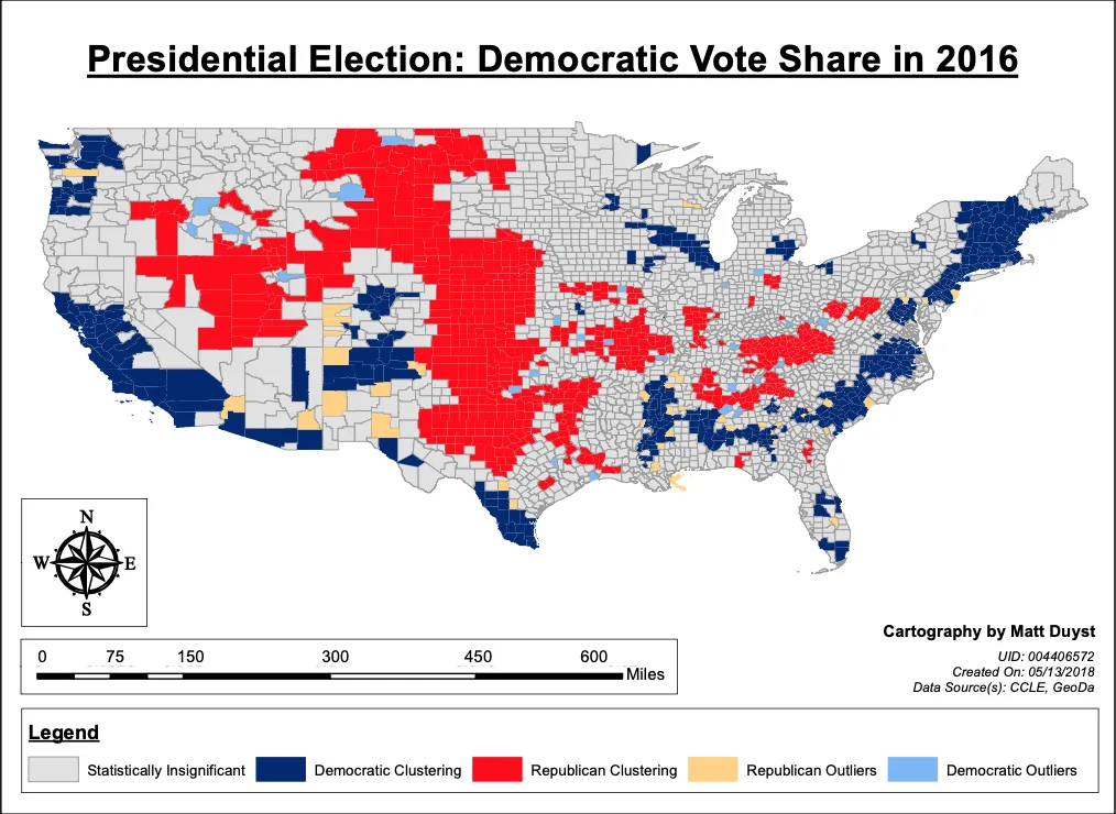The Spatial Dynamics of Presidential Elections: An Autocorrelation Analysis of Voter Behavior in 2012 & 2016, figure 3